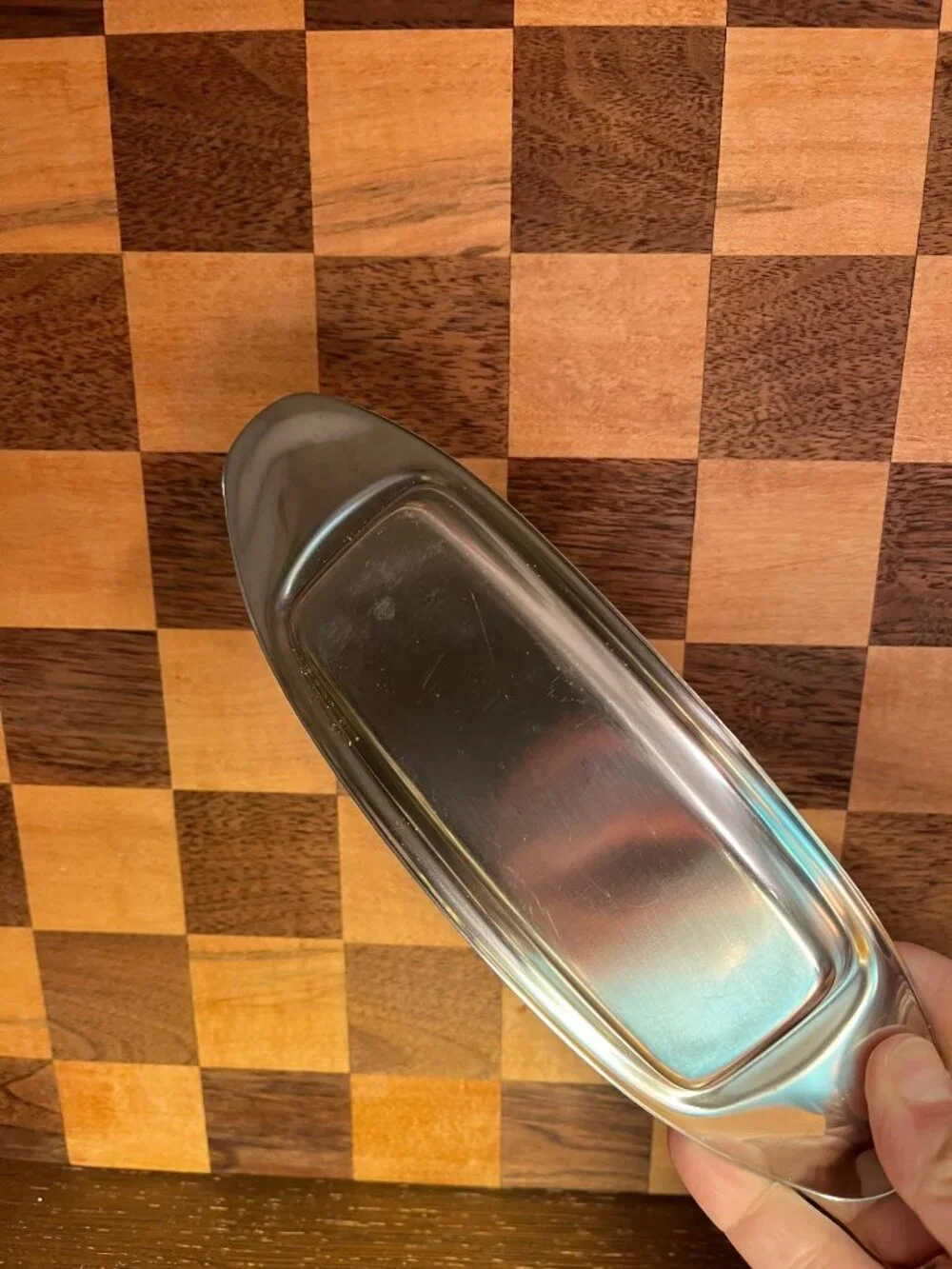 Vintage Stainless Steel Butter Dish Tray A808, no lid